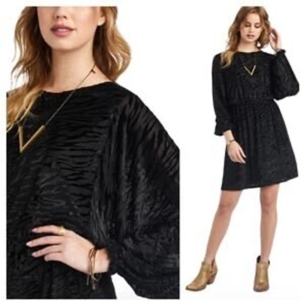 Ariat Women's Shadow Dress - Black Velvet Burnout Animal Print Mini Dress